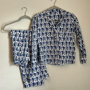 Women’s roller rabbit long sleeve blue monkey pajamas